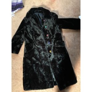 Vintage Black Faux Fur Coat